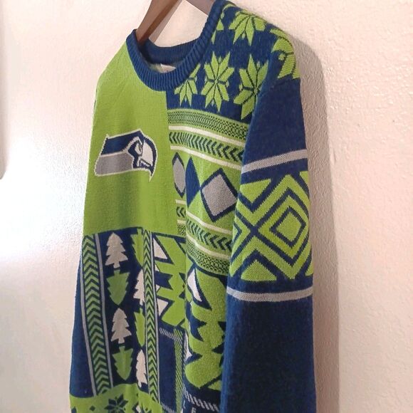 Seattle Seahawks Ugly Christmas Sweater NFL Team Apparel Holiday Jumper  XL - Picture 5 of 13